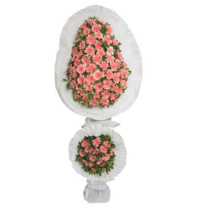  Antalya Çiçekçiler Pembe Gerbera İkili Sepet/Çelenk